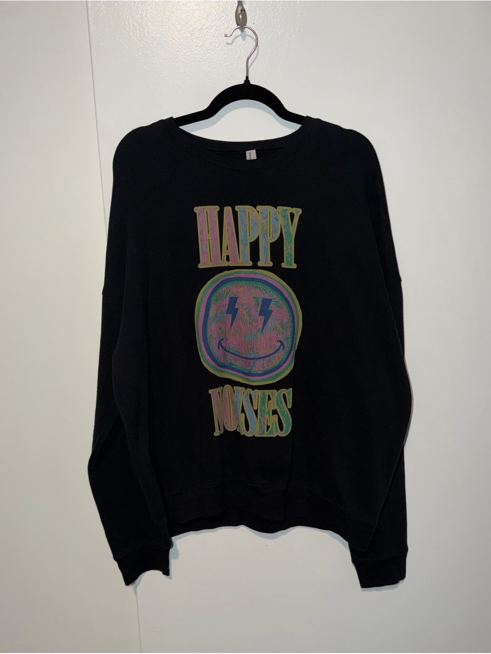 “Happy Noises” Autism Smiley Face Graphic Pullover Sweatshirt Size 2X